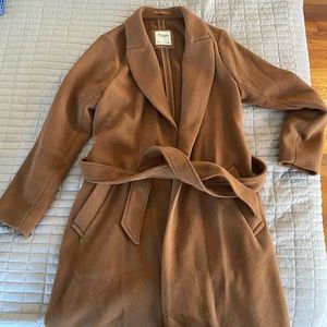 Abercrombie and Fitch wool-blend belted dad coat